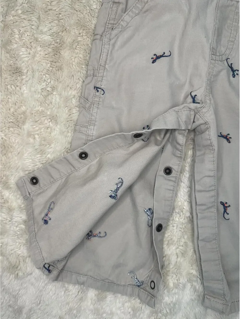 OshKosh B'gosh VestBak unisex khaki overalls 18M cotton embroidered classic - Picture 5 of 10